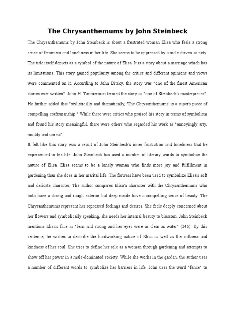 the chrysanthemums audio the chrysanthemums analysis